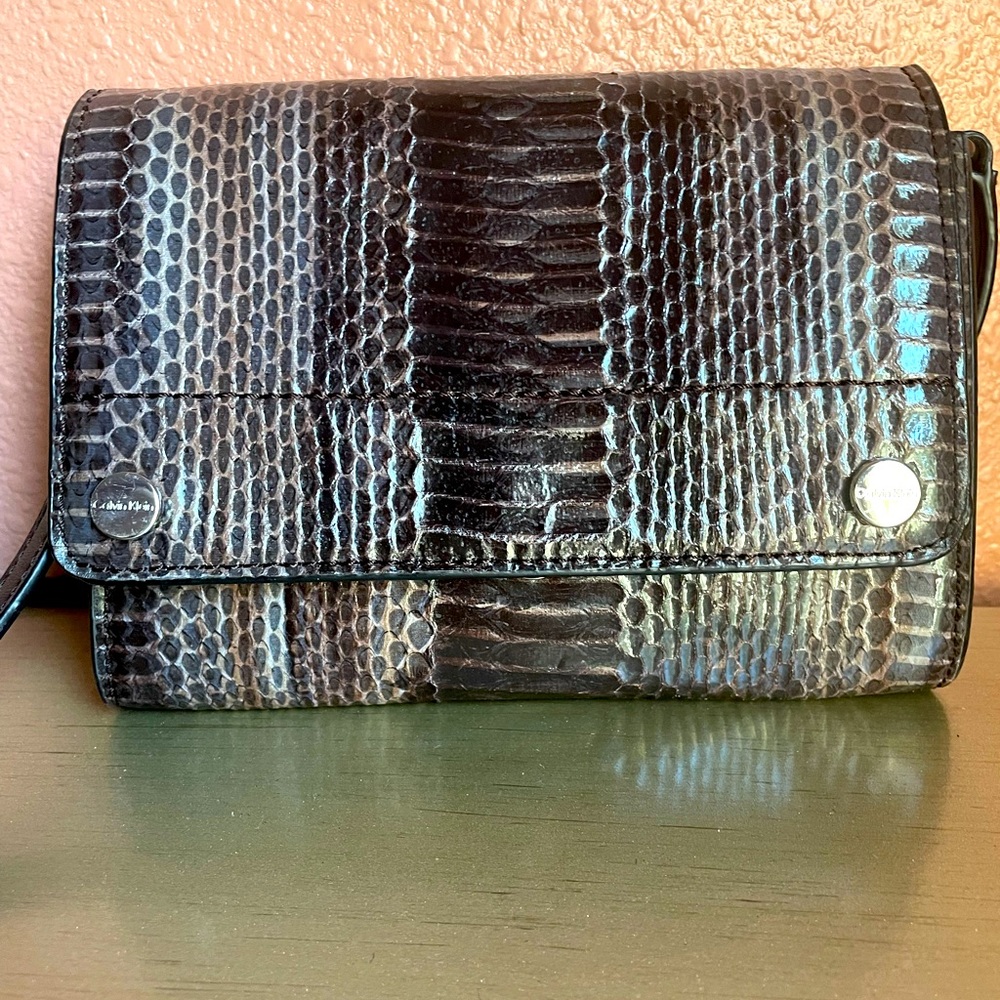 Calvin Klein Susan Python Print Crossbody Bag